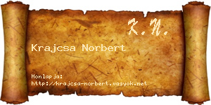 Krajcsa Norbert névjegykártya